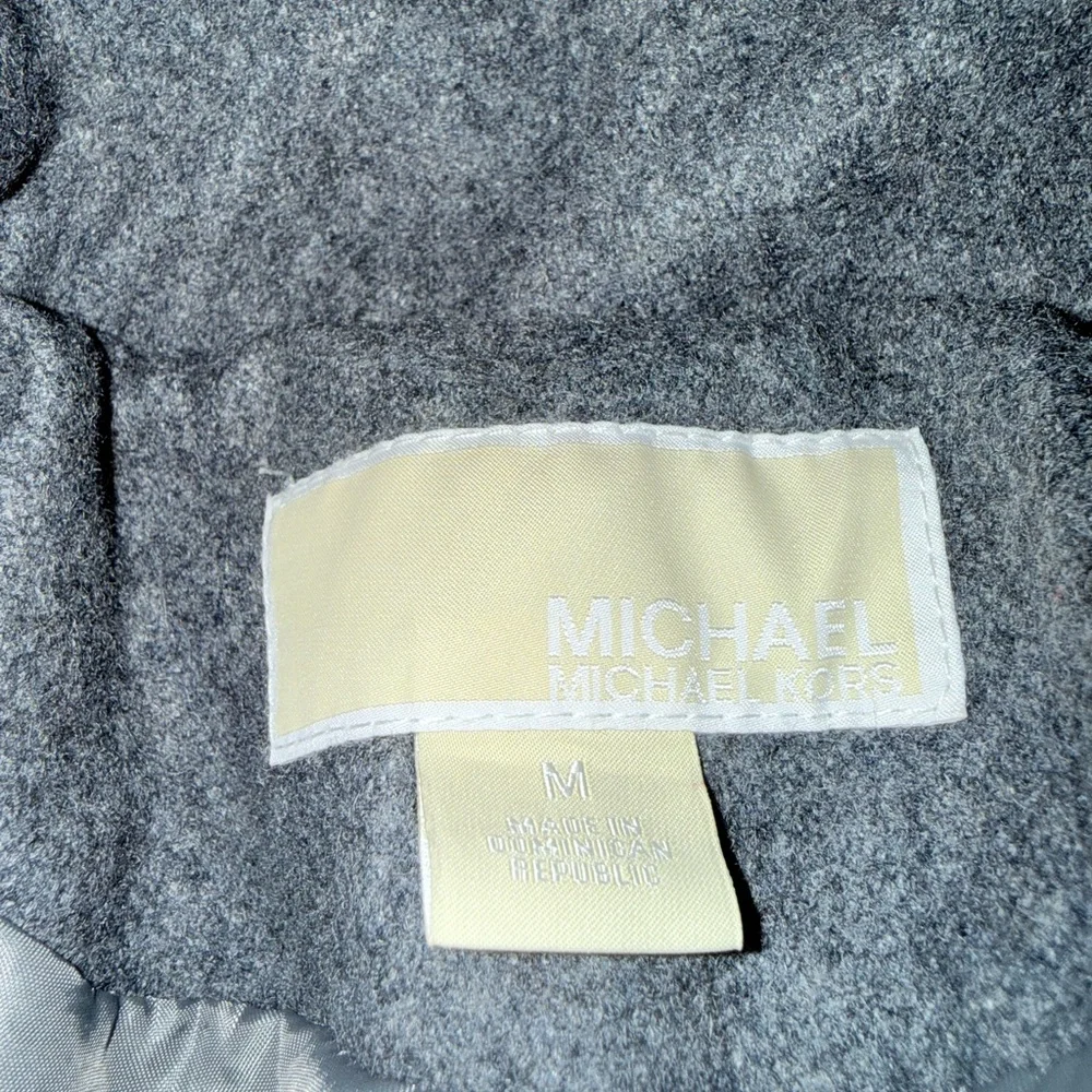 MICHAEL Michael Kors Charcoal Wool Blend Trench Coat Size medium